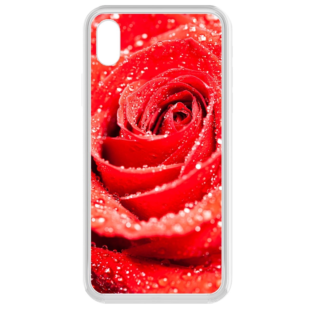 фото Чехол-накладка krutoff clear case роза для iphone xr