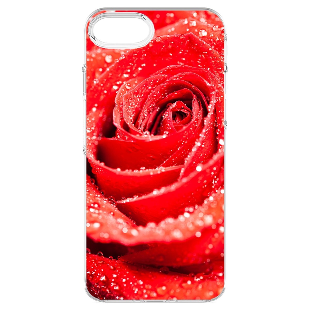 

Чехол-накладка Krutoff Clear Case Роза для iPhone 6/6s/7/8/SE, Разноцветный