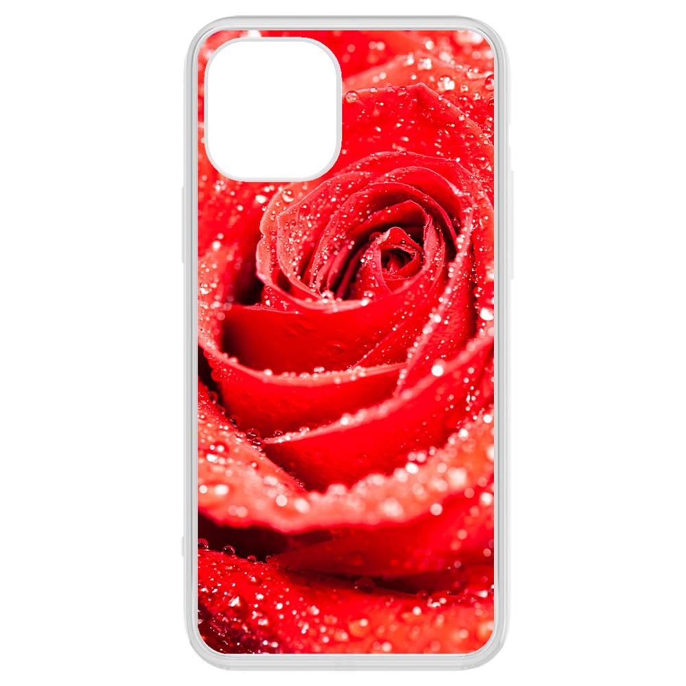 фото Чехол-накладка krutoff clear case роза для iphone 12 pro max