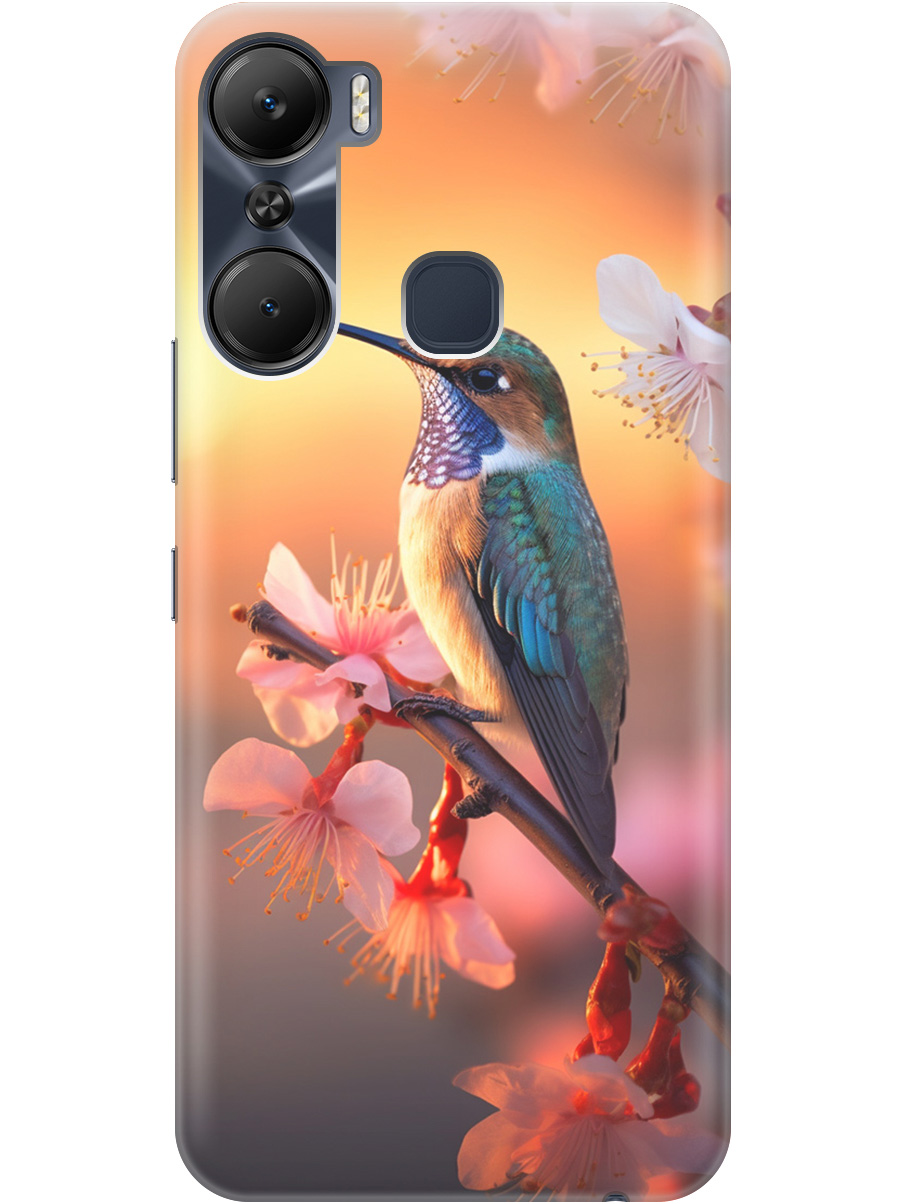 

Силиконовый чехол на Infinix Hot 12 Pro с рисунком "Птичка и закат", Желтый;красный, 20000544