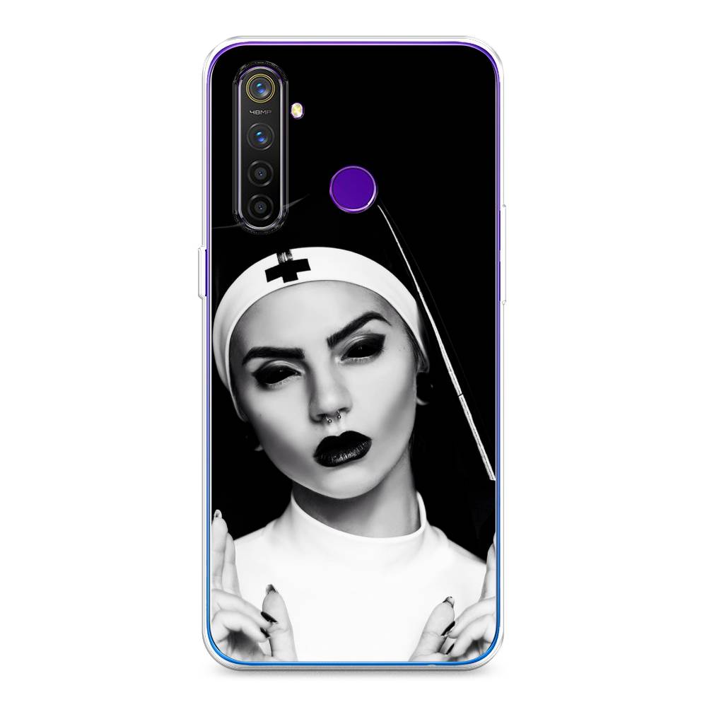 

Чехол Awog на Realme 5 Pro "Черная монашка", Разноцветный, 251650-9