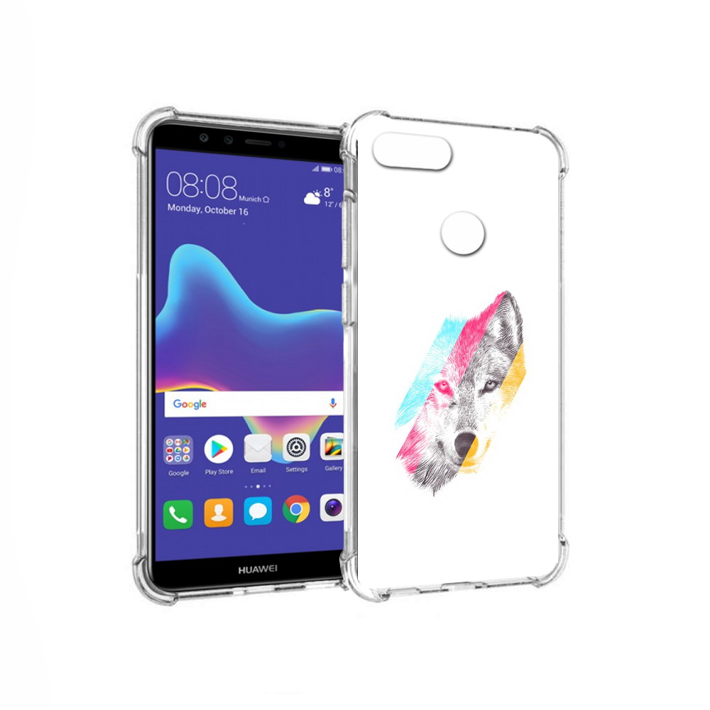 

Чехол MyPads Tocco для Huawei Enjoy 8 Plus волк градиент (PT108787.33.268), Прозрачный, Tocco