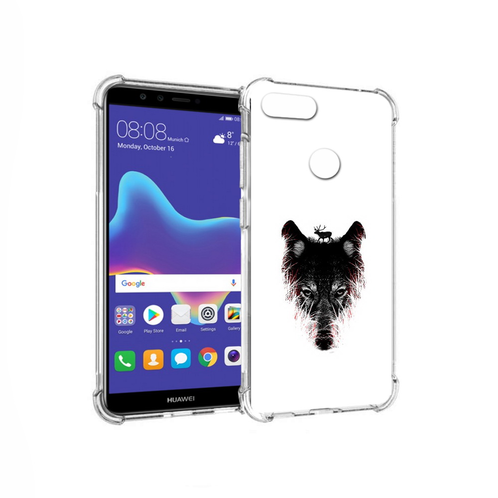 

Чехол MyPads Tocco для Huawei Enjoy 8 Plus волк в траве (PT108787.33.267), Прозрачный, Tocco