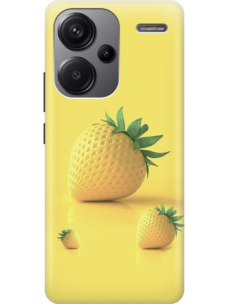 

Силиконовый чехол на Xiaomi Redmi Note 13 Pro + "Желтая клубника", Черный, 20001460