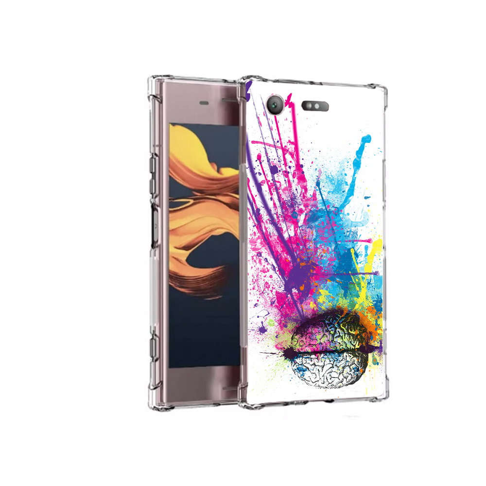 

Чехол MyPads Tocco для Sony Xperia XZ1 Compact яркий красочный мозг (PT91855.237.710), Прозрачный, Tocco