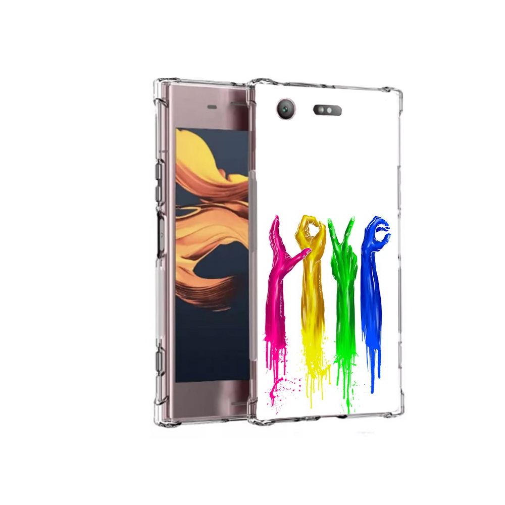 

Чехол MyPads Tocco для Sony Xperia XZ1 Compact яркие руки love (PT91855.237.707), Прозрачный, Tocco