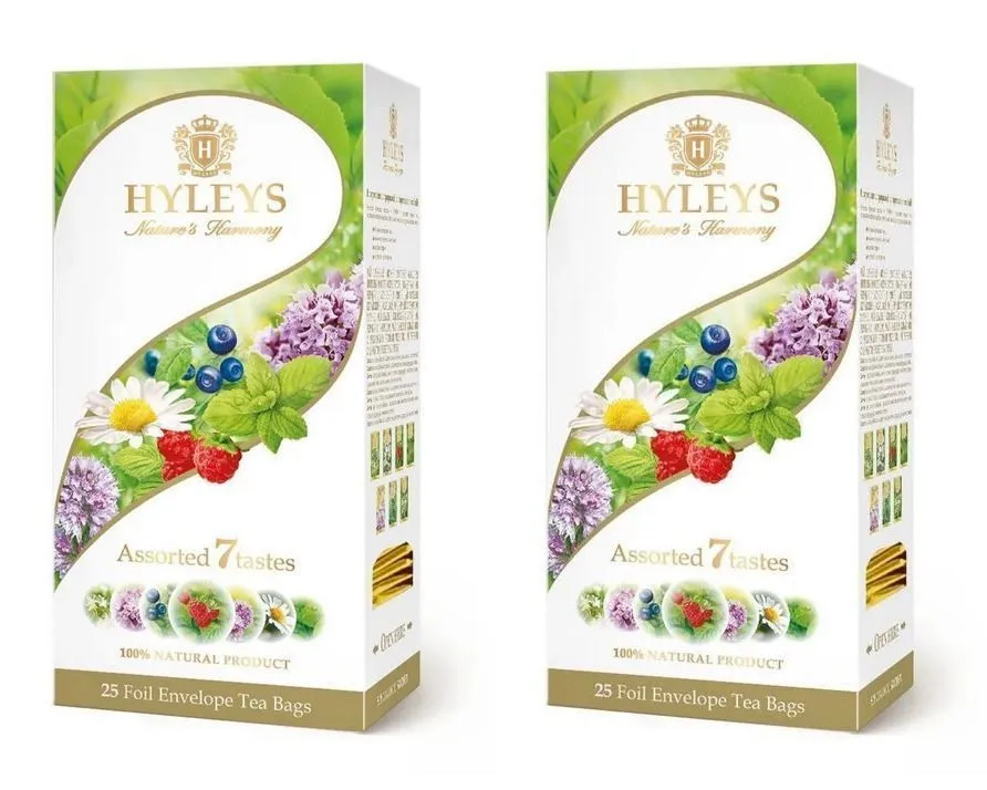 

Чай HYLEYS Ассорти Гармония природы, 7 вкусов, 25 пакетиков х 2 шт, ассорти