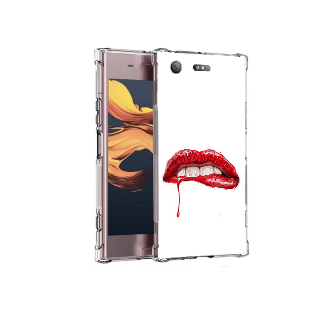 

Чехол MyPads Tocco для Sony Xperia XZ1 Compact яркие красные губы (PT91855.237.706), Прозрачный, Tocco