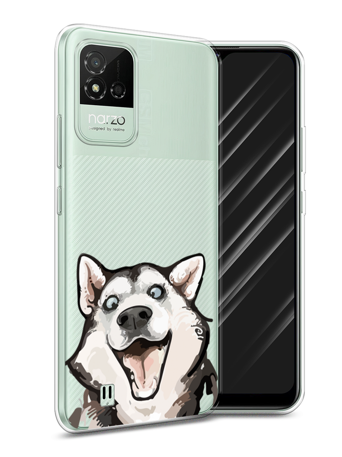 

Чехол Awog на Realme Narzo 50i "Радостный хаски", Разноцветный, 2510050-1
