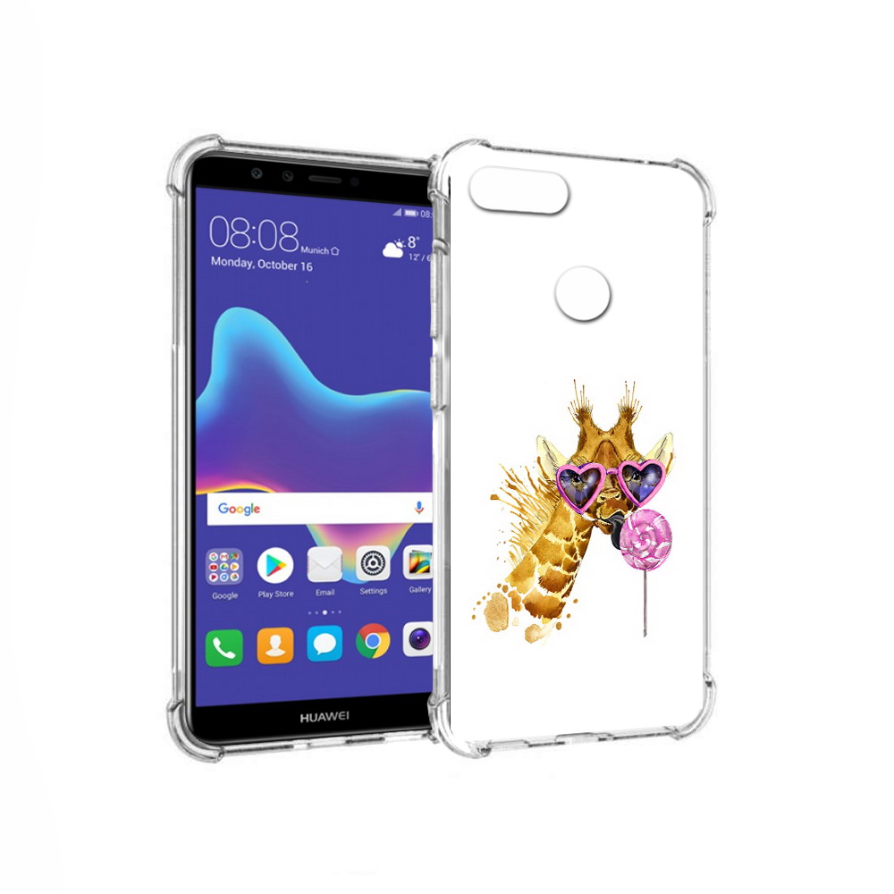 

Чехол MyPads Tocco для Huawei Enjoy 8 Plus акварельный жираф (PT108787.33.217), Прозрачный, Tocco