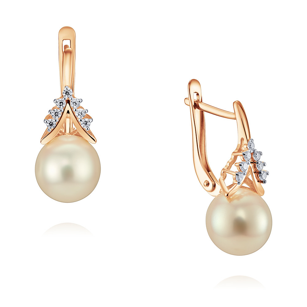 

Серьги из красного золота ADAMAS 24036955/01-А50Д-727, жемчуг культивированный/фианит, 24036955/01-А50Д-727