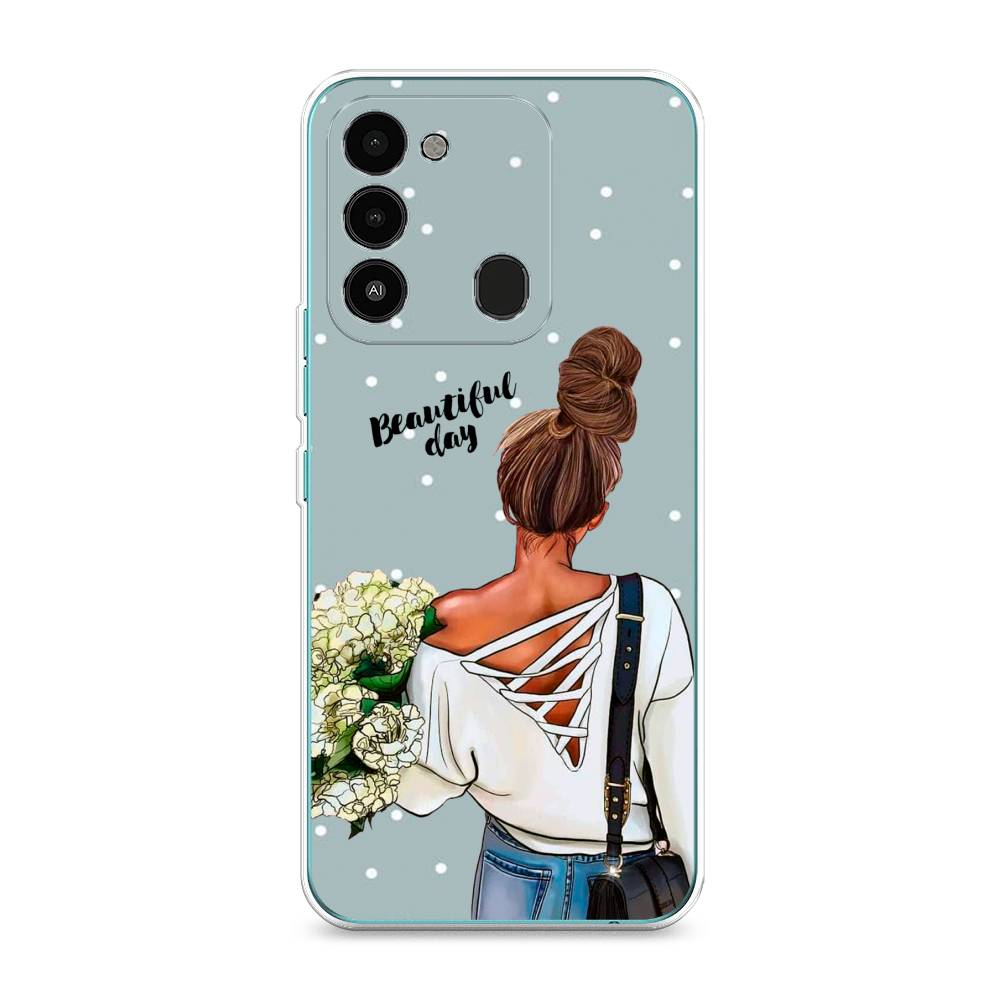 фото Силиконовый чехол "beautiful day" на tecno spark 8c awog