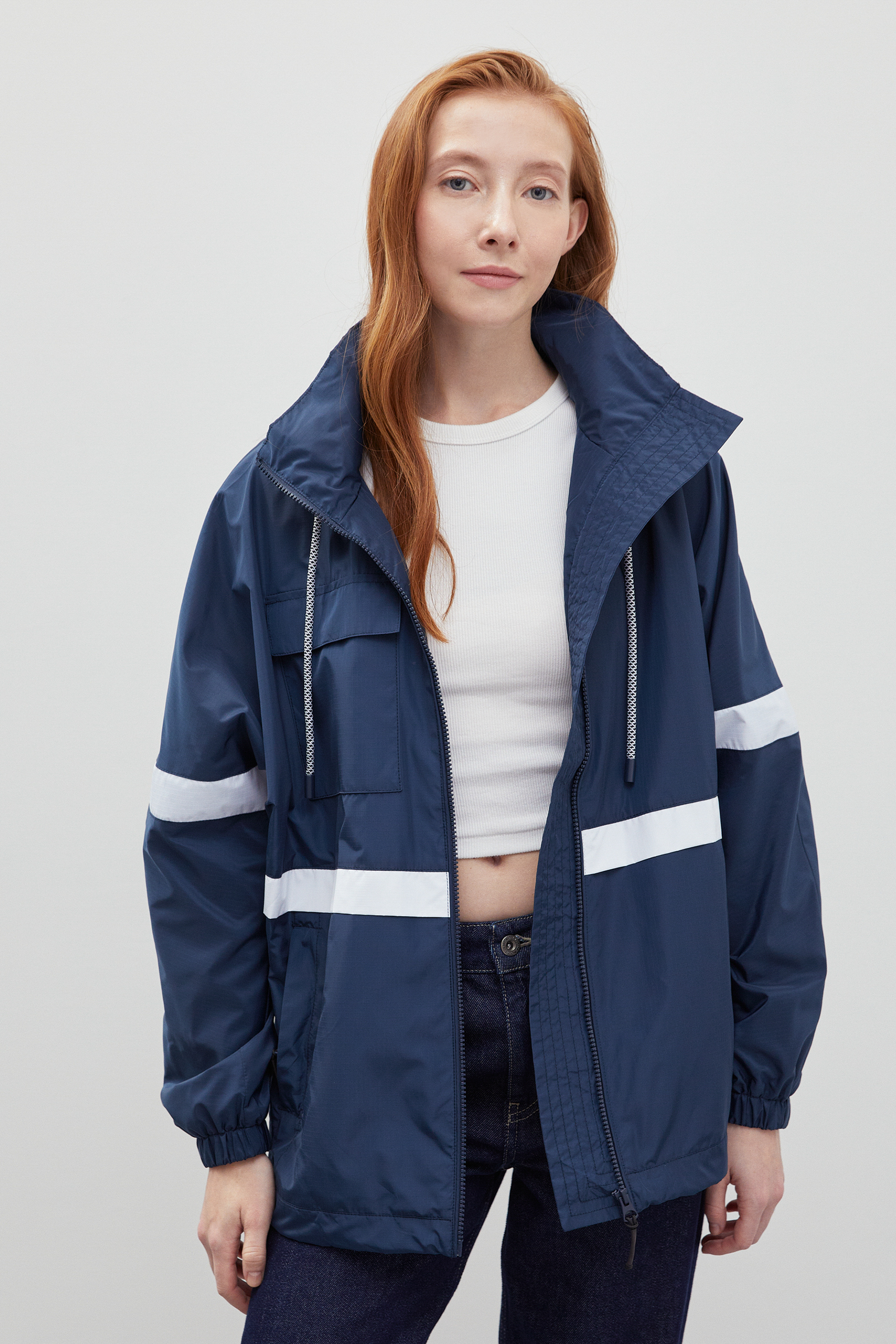 

Ветровка женская Finn Flare FBD11085 синяя M, Синий, FBD11085