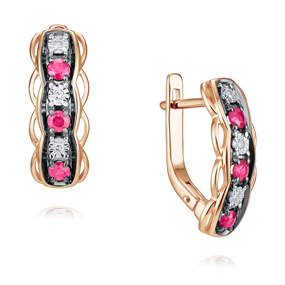 

Серьги из красного золота с бриллиантом/рубином ADAMAS 24036933/01-А50Ч-431, 24036933/01-А50Ч-431