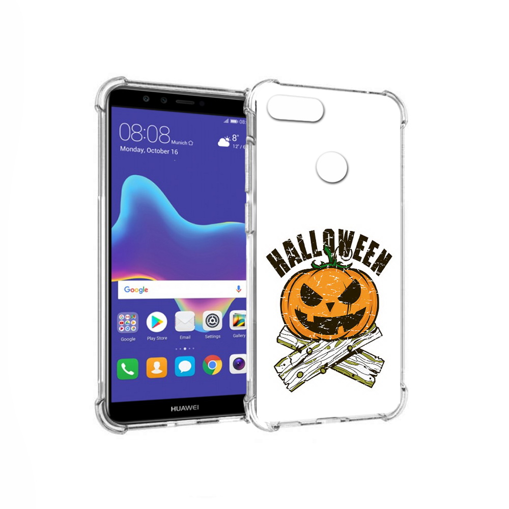 

Чехол MyPads Tocco для Huawei Enjoy 8 Plus Хэллоуин доски тыква (PT108787.33.194), Прозрачный, Tocco