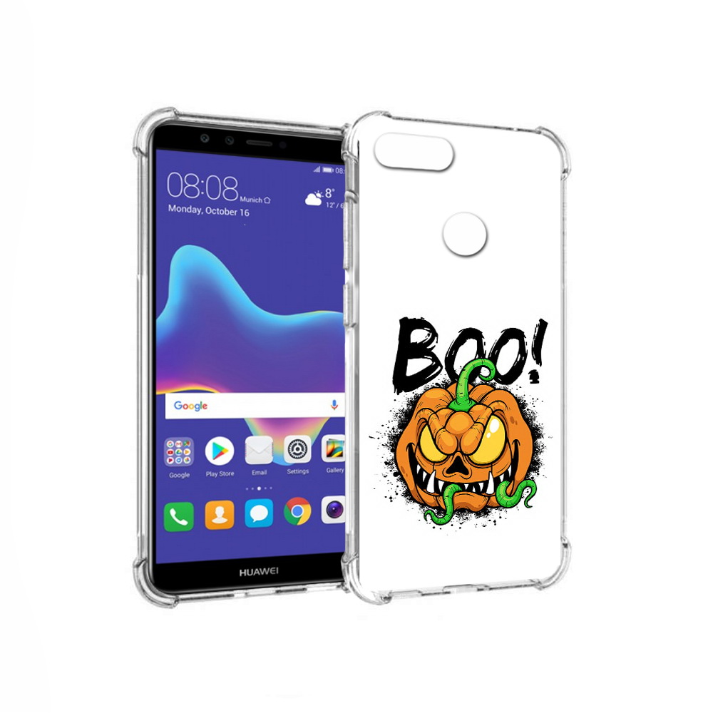 

Чехол MyPads Tocco для Huawei Enjoy 8 Plus Хэллоуин бу (PT108787.33.193), Прозрачный, Tocco