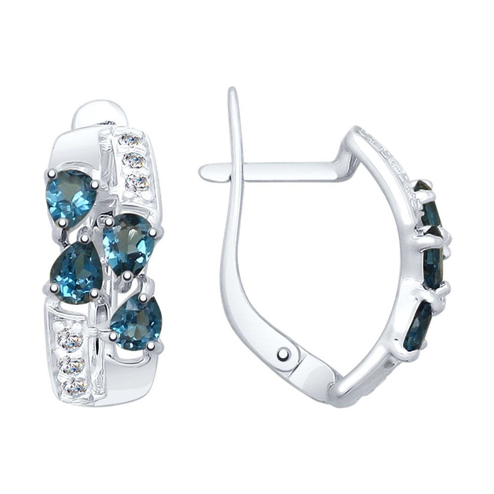 

Серьги из серебра SOKOLOV 92021810, топаз/фианит, 92021810