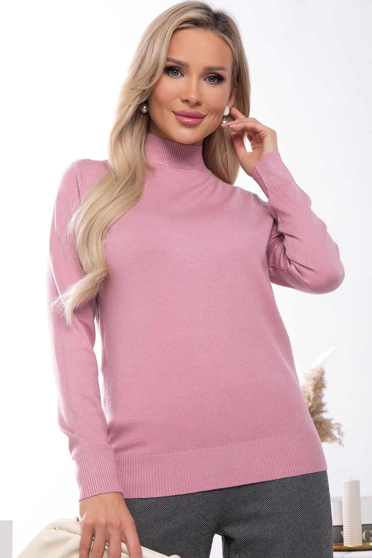 

Водолазка женская LT Collection Осенняя история розовая 56 RU, Розовый, Осенняя история