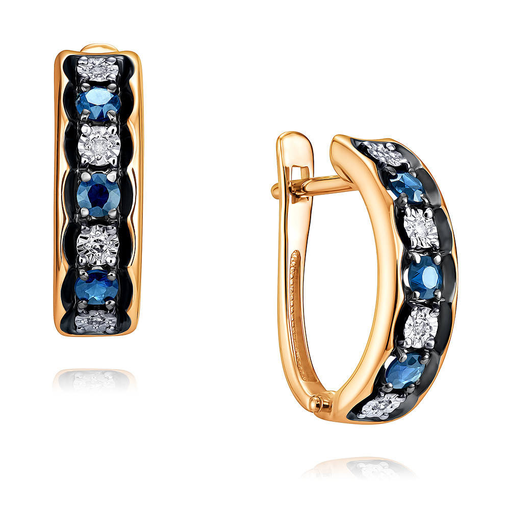 

Серьги из красного золота с бриллиантом/сапфиром ADAMAS 24036932/01-А50Ч-432, 24036932/01-А50Ч-432