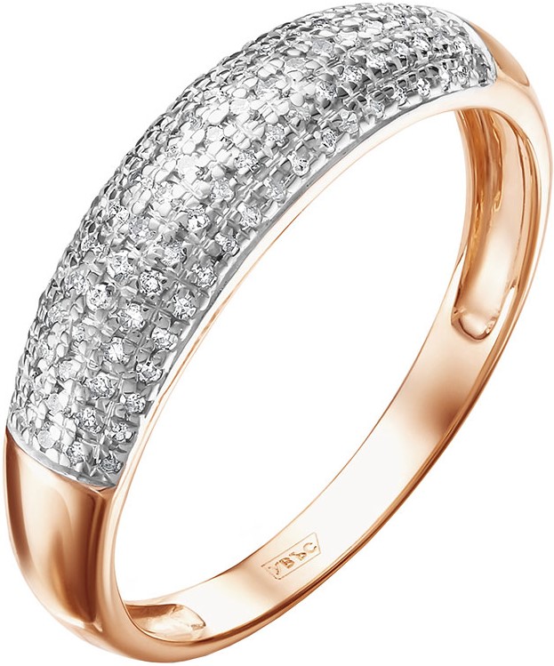 Кольцо из красного золота р. 17 Vesna jewelry 1067-151-01-00, бриллиант
