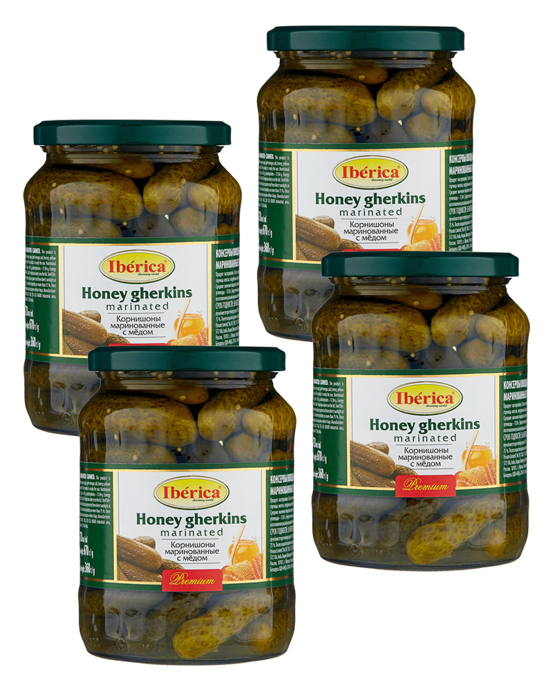 

Корнишоны Iberica Маринованные с Медом 720 мл в - 4 шт