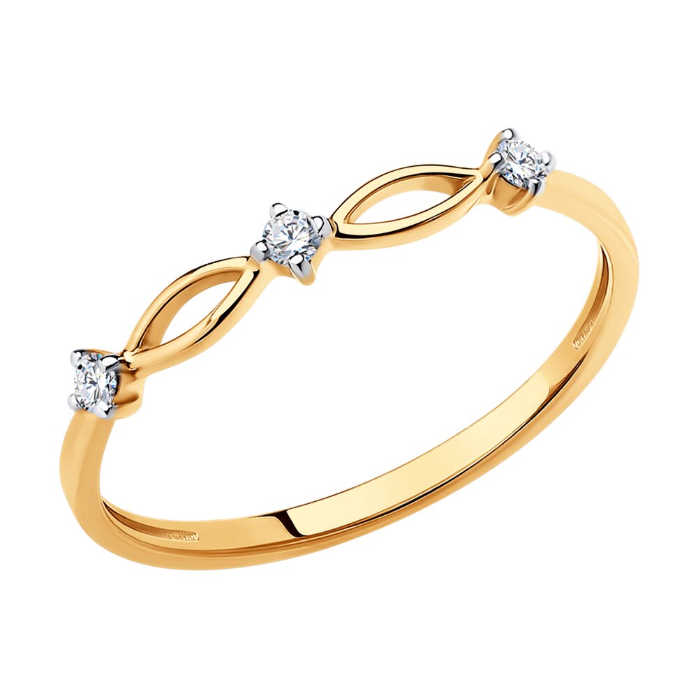 

Кольцо из красного золота с фианитом Diamant 51-110-01585-1 р, 51-110-01585-1