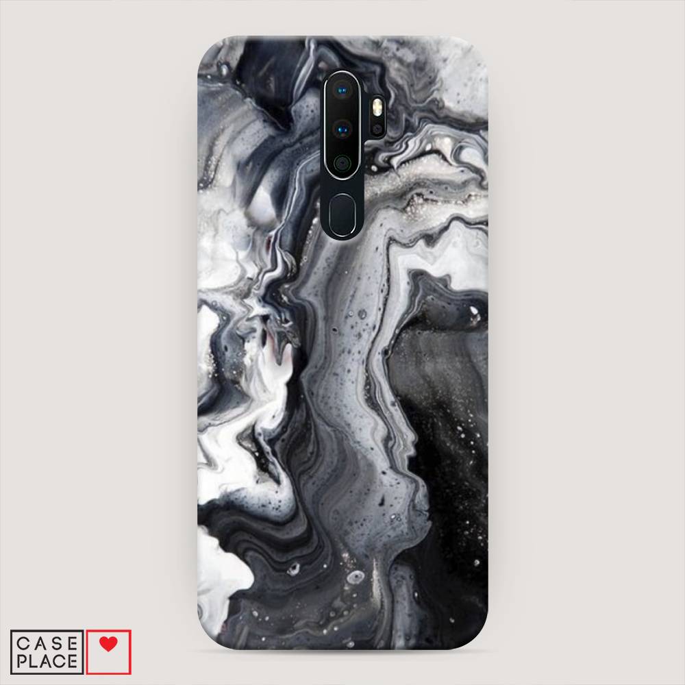 

Пластиковый чехол "Бело-черные сложные полосы" на Oppo A9 (2020), 251920-2