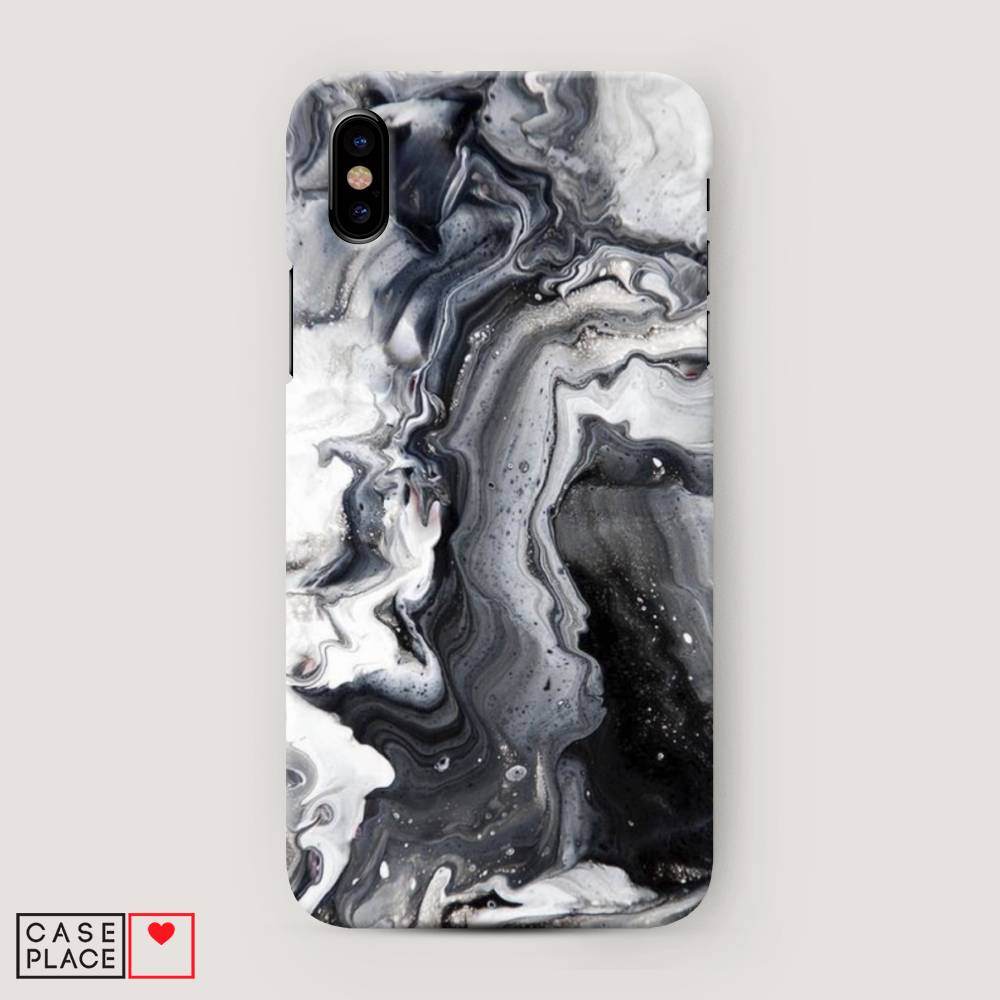 

Пластиковый чехол "Бело-черные сложные полосы" на Apple iPhone XS Max (10S Max), 11920-2
