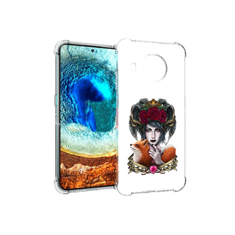 

Чехол MyPads Tocco для Nokia X20 девушка с лисой (PT159436.101.314), Прозрачный, Tocco
