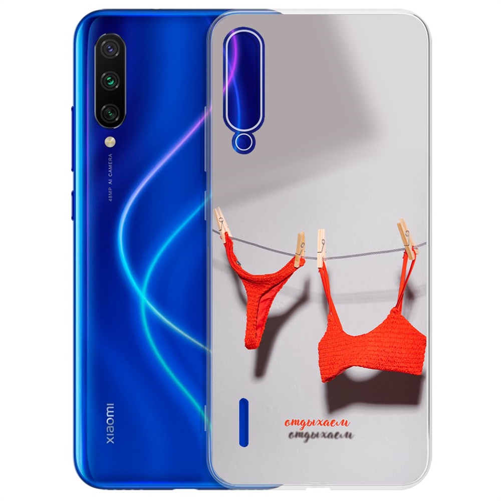 фото Чехол-накладка krutoff clear case отдыхаем для xiaomi mi 9 lite