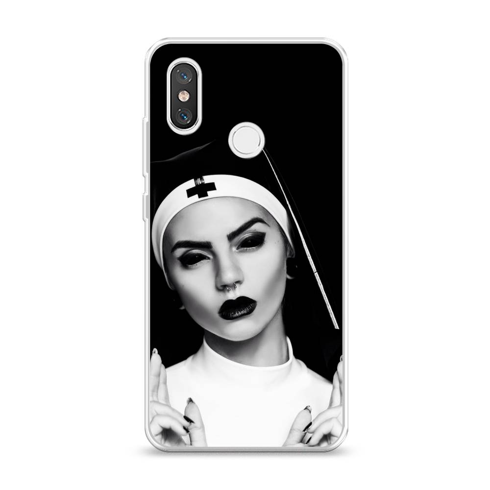 

Чехол Awog на Xiaomi Mi 8 "Черная монашка", Разноцветный, 33550-9