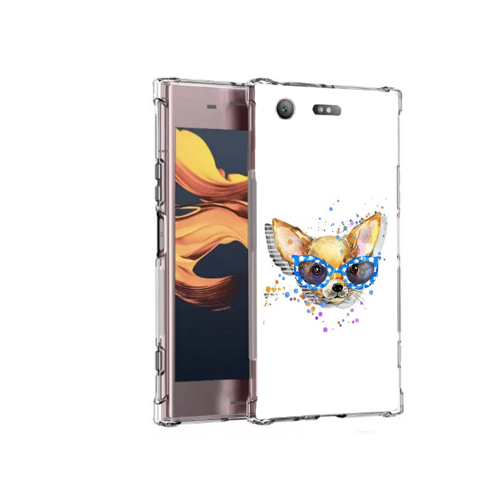 

Чехол MyPads Tocco для Sony Xperia XZ1 Compact чихуа-хуа в очках (PT91855.237.691), Прозрачный, Tocco