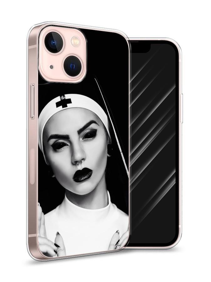 фото Чехол awog на apple iphone 13 mini / айфон 13 mini "черная монашка"