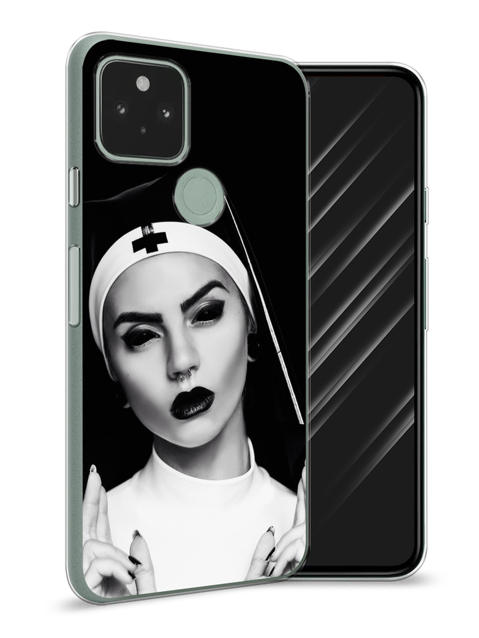 

Чехол Awog на Google Pixel 5A "Черная монашка", Разноцветный, 271050-9