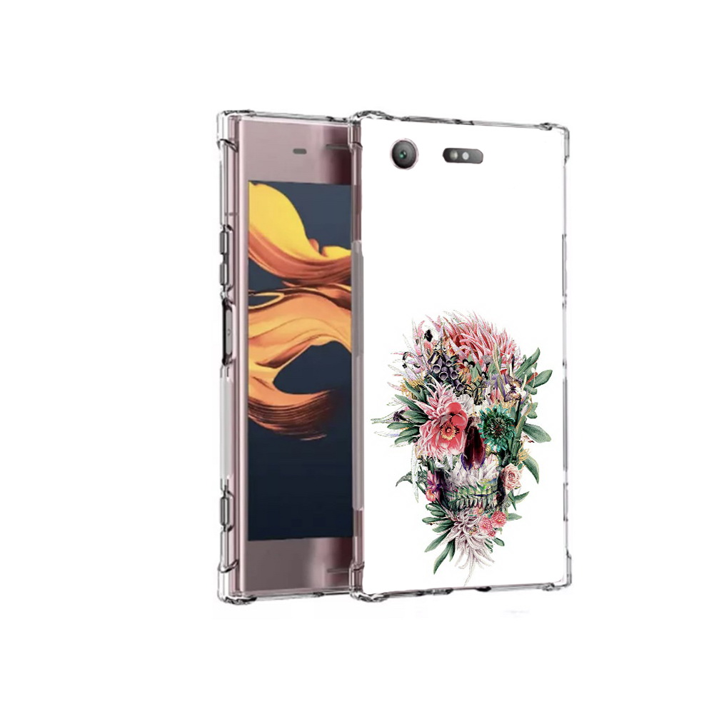 

Чехол MyPads Tocco для Sony Xperia XZ1 Compact череп из цветов (PT91855.237.677), Прозрачный, Tocco