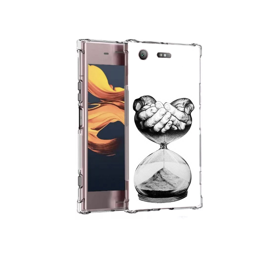 

Чехол MyPads Tocco для Sony Xperia XZ1 Compact часы жизни черно белый (PT91855.237.669), Прозрачный, Tocco