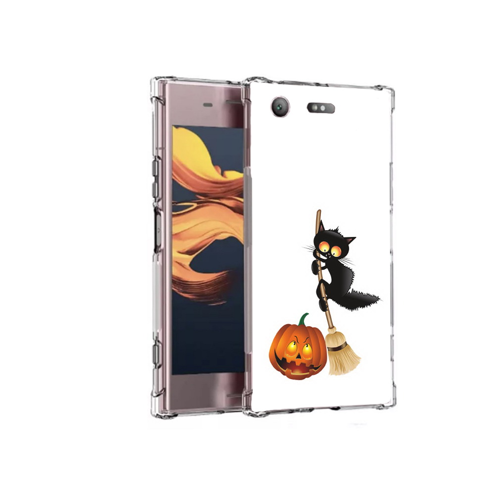 

Чехол MyPads Tocco для Sony Xperia XZ1 Compact хэлуинский котик (PT91855.237.667), Прозрачный, Tocco