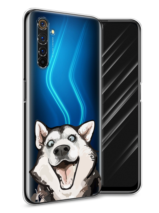 

Чехол Awog на Realme 6 Pro "Радостный хаски", Разноцветный, 252850-1