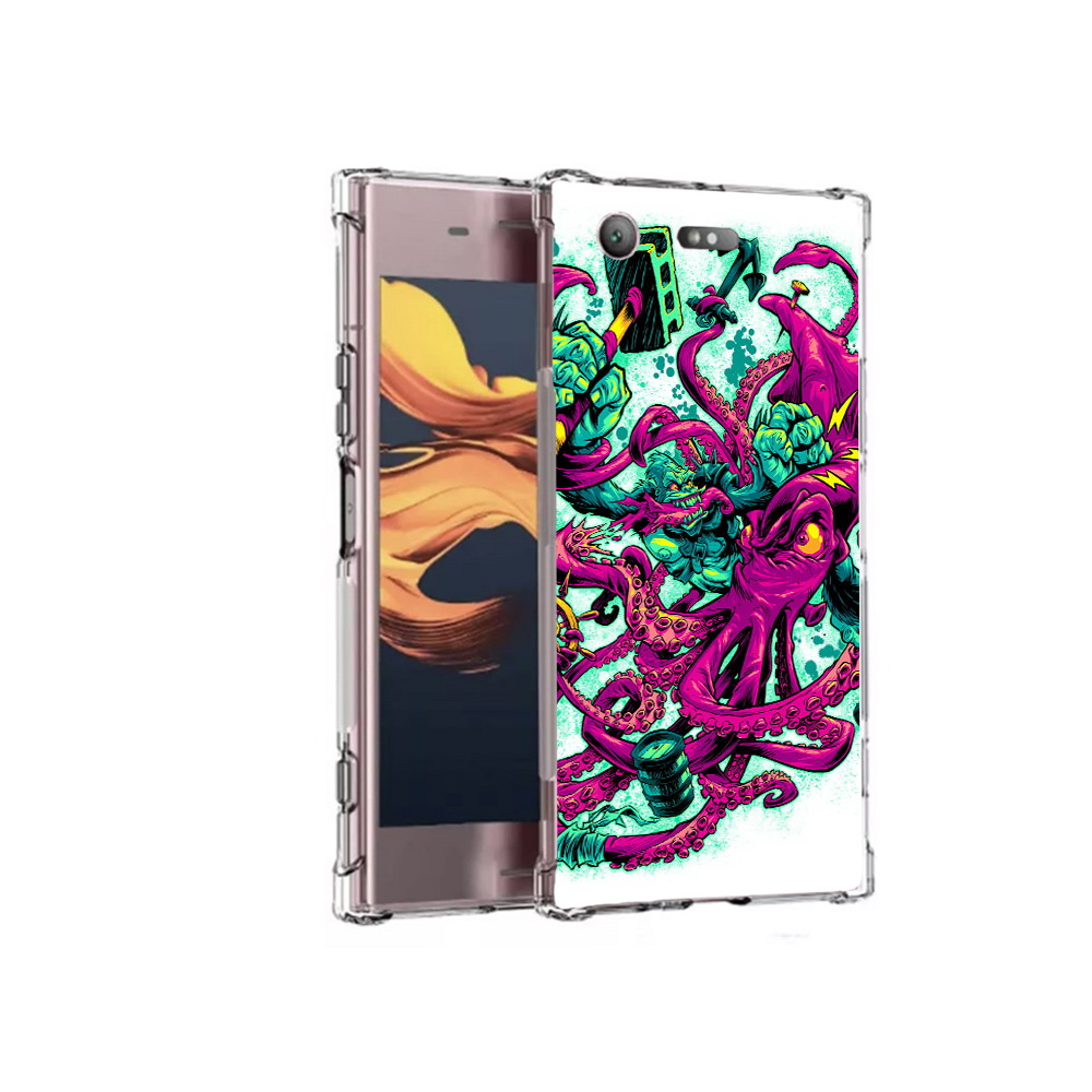 

Чехол MyPads Tocco для Sony Xperia XZ1 Compact фиолетовый кракен (PT91855.237.657), Прозрачный, Tocco