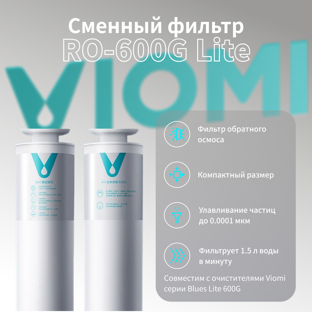 

Сменный фильтр Viomi RO-600G Lite YM3012-600G, Белый, RO-600G Lite