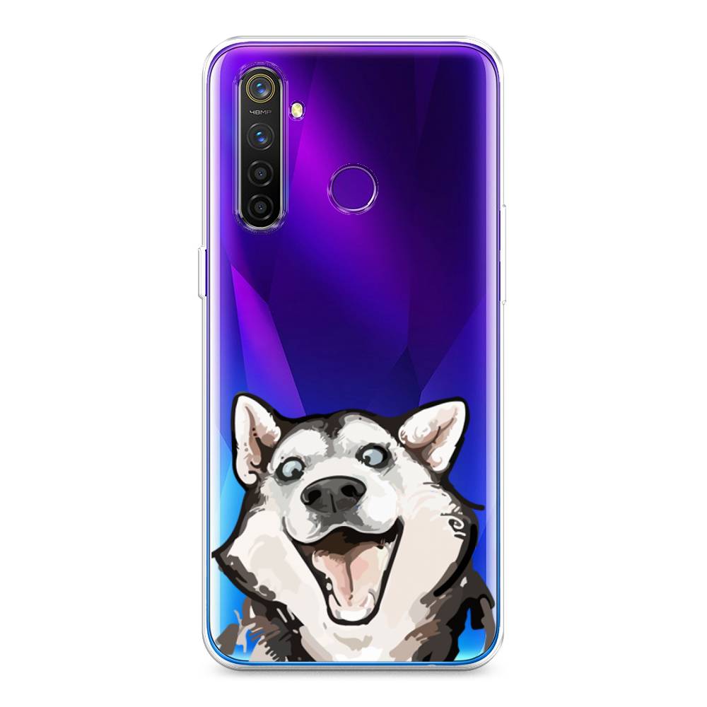 

Чехол Awog на Realme 5 Pro "Радостный хаски", Разноцветный, 251650-1