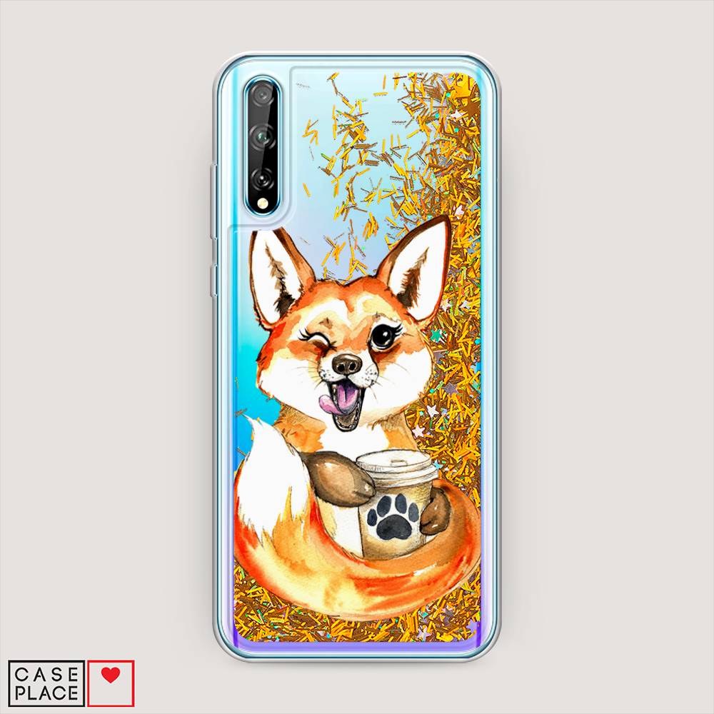 

Чехол Awog на Huawei Y8p "Подмигивающая лиса с кофе", 6103490-1