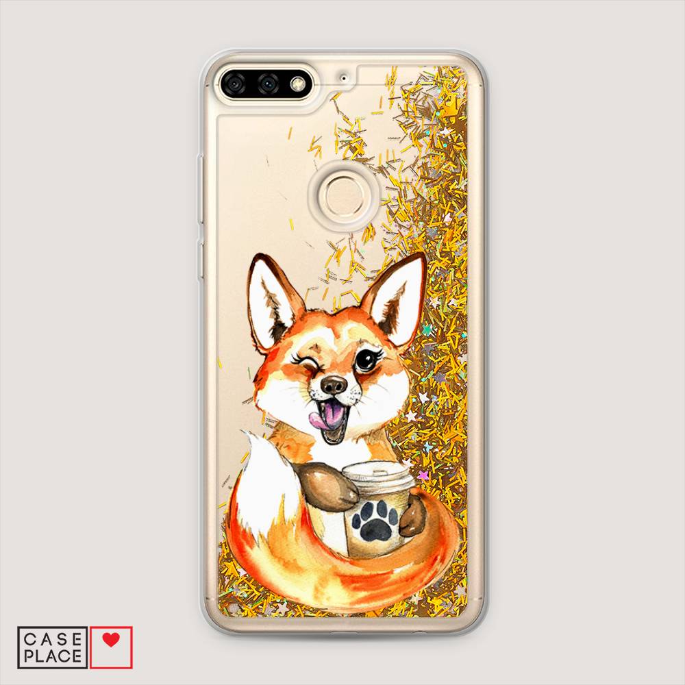 

Чехол Awog на Huawei Y6 Prime 2018 "Подмигивающая лиса с кофе", Оранжевый;белый;коричневый, 65790-1
