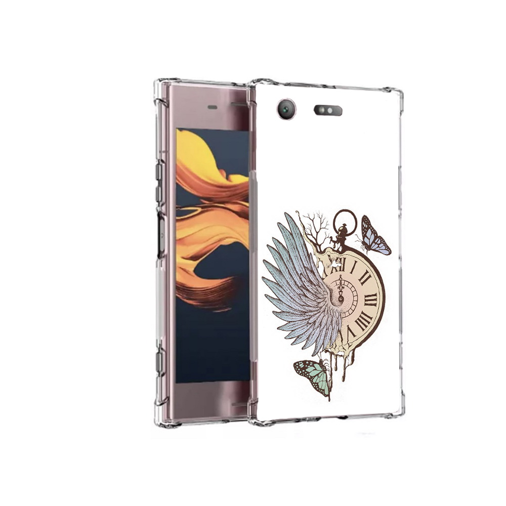 

Чехол MyPads Tocco для Sony Xperia XZ1 Compact страинные часы с крылом (PT91855.237.626), Прозрачный, Tocco