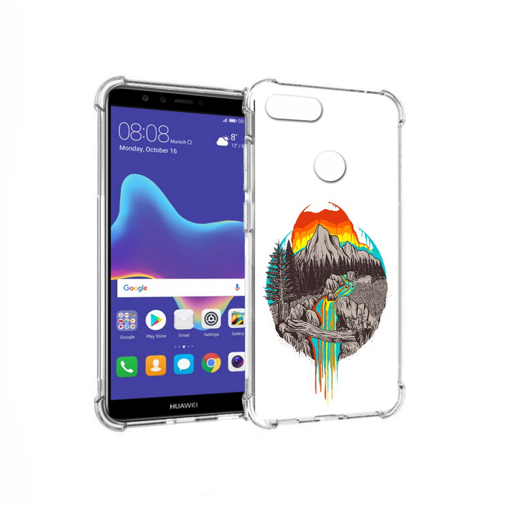 

Чехол MyPads Tocco для Huawei Enjoy 8 Plus Радужный водопад (PT108787.33.144), Прозрачный, Tocco