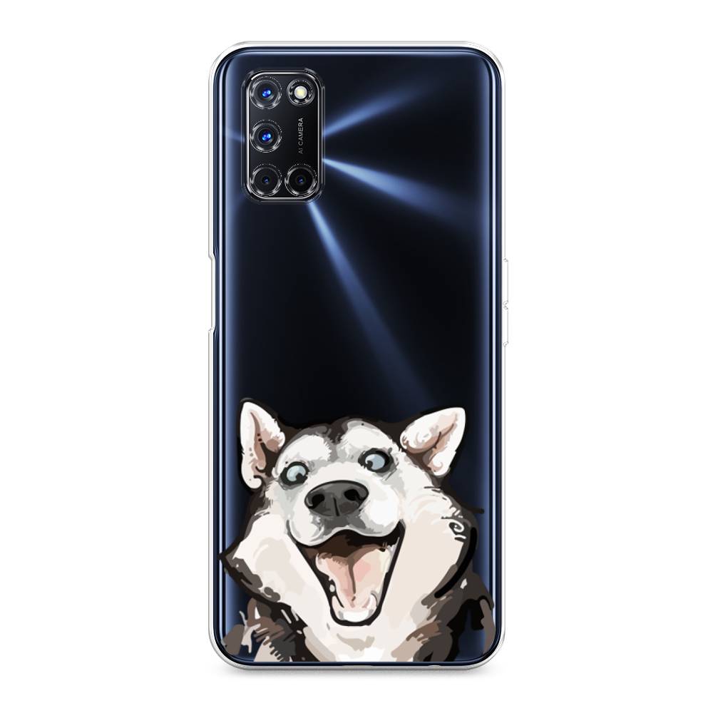 фото Силиконовый чехол "радостный хаски" на oppo a52 awog