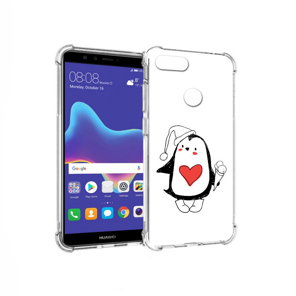 

Чехол MyPads Tocco для Huawei Enjoy 8 Plus Пингвин с мороженым (PT108787.33.135), Прозрачный, Tocco