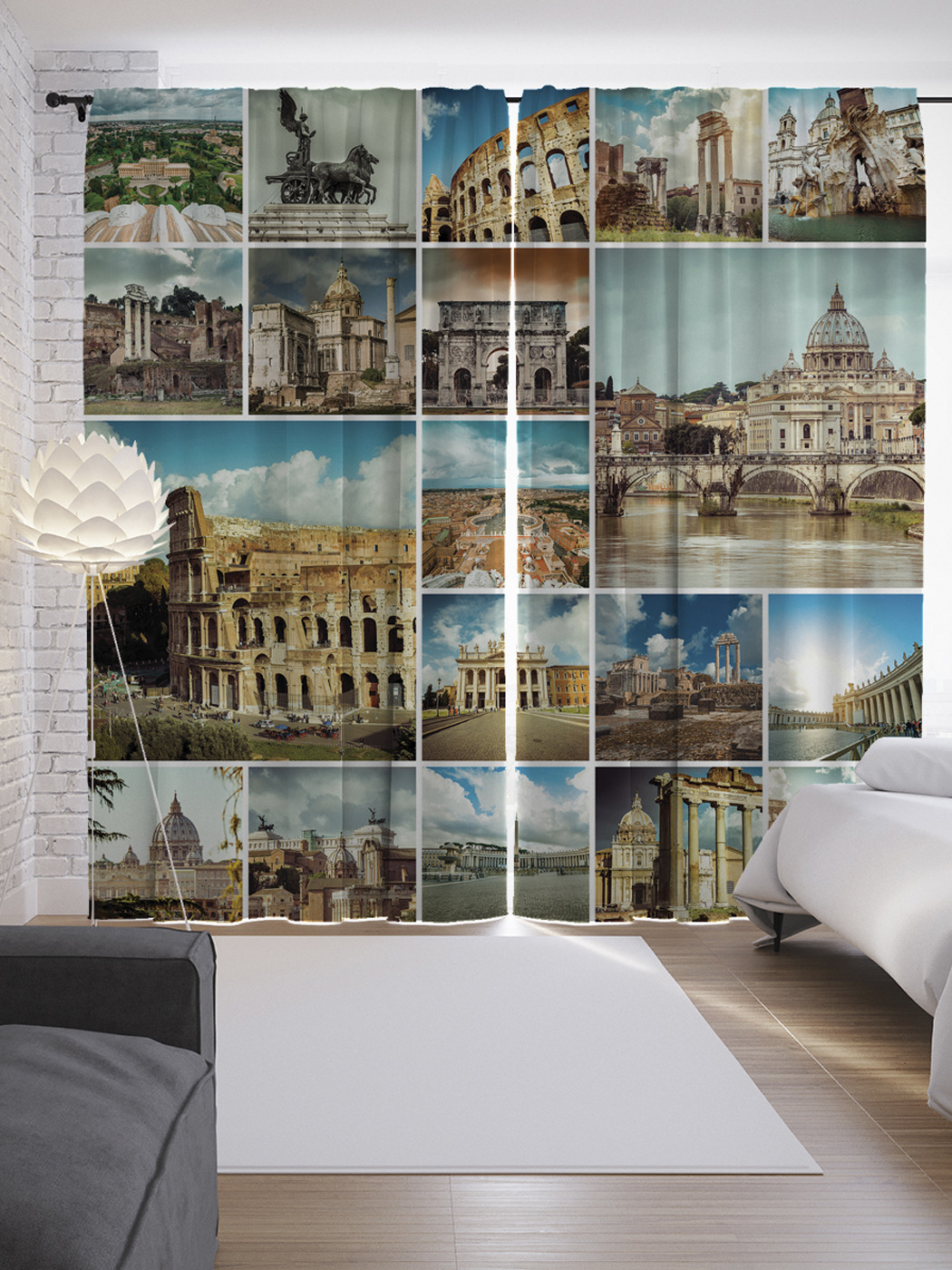 

Шторы JoyArty с фотопечатью "Античный коллаж" из сатена, 290х265 см, Античный коллаж