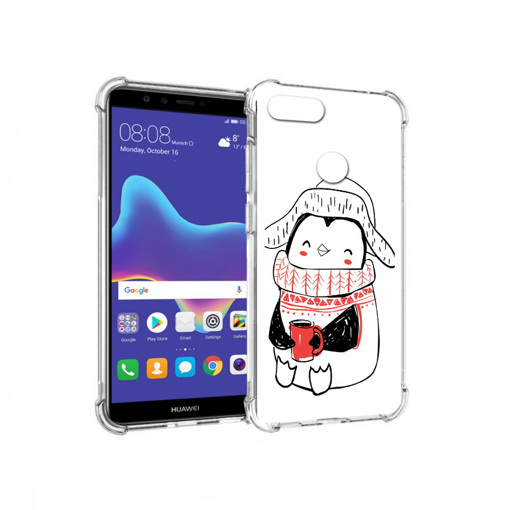 

Чехол MyPads Tocco для Huawei Enjoy 8 Plus Милый пингвин (PT108787.33.115), Прозрачный, Tocco