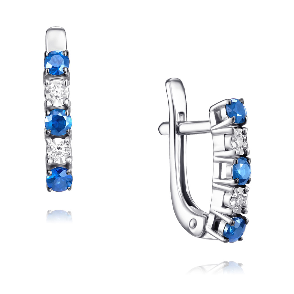 

Серьги из белого золота с бриллиантом/сапфиром ADAMAS 2424029-А51ДЧЛ2-432, 2424029-А51ДЧЛ2-432